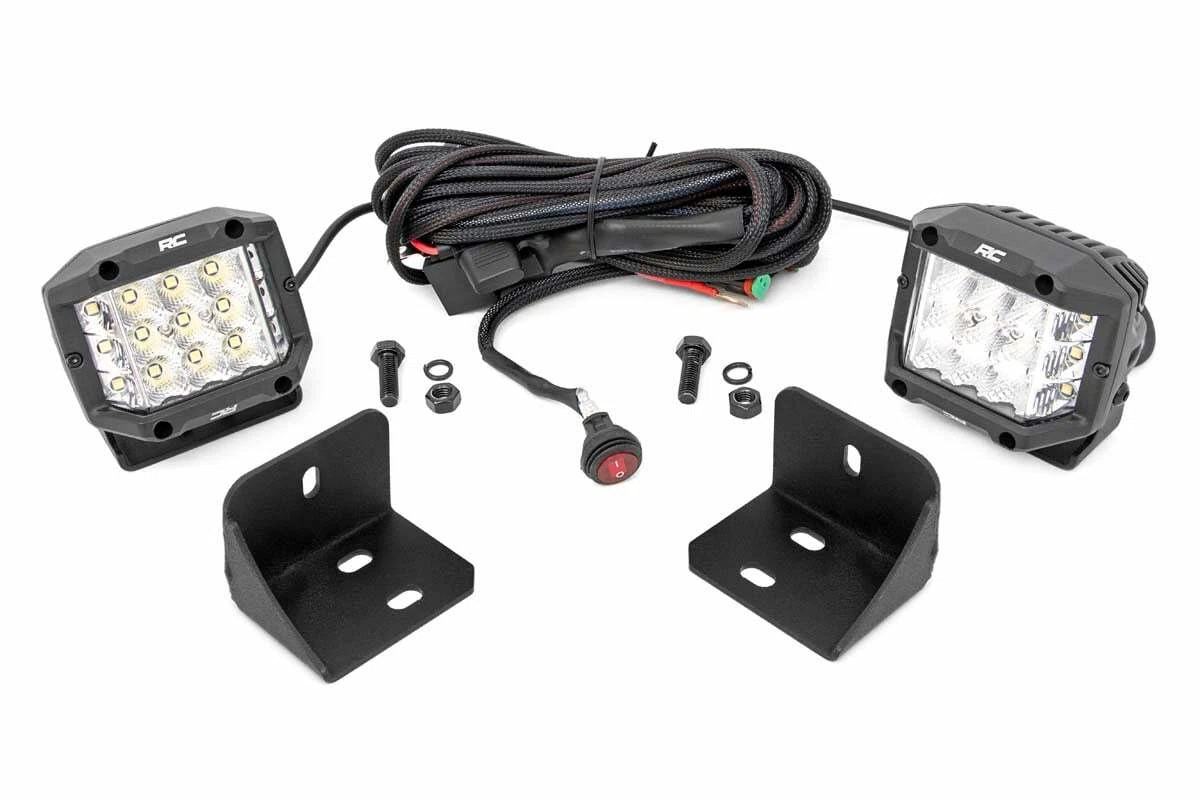 Fits Can-Am Defender HD 5_8_9_10 LED Light Rear Cab Mount 3_ Chrome Pair 71024